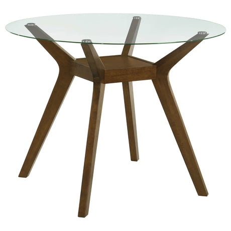 Paxton Brown Round 48-inch Glass Top Counter Height Dining Table by Coaster at Eve Furniture