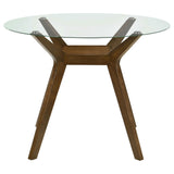 Paxton Brown Round 48-inch Glass Top Counter Height Dining Table by Coaster at Eve Furniture