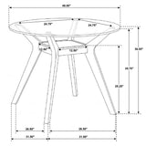 Paxton Brown Round 48-inch Glass Top Counter Height Dining Table by Coaster at Eve Furniture