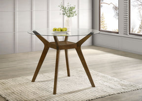 Paxton Brown Round 48-inch Glass Top Counter Height Dining Table by Coaster at Eve Furniture