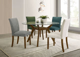 Paxton Brown Round 48-inch Glass Top Wood Dining Table by Coaster at Eve Furniture