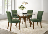 Paxton Brown Round 48-inch Glass Top Wood Dining Table by Coaster at Eve Furniture