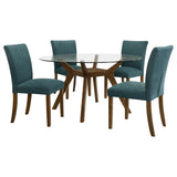 Paxton Brown / Teal Blue 5-Piece Dining Room Set by Coaster at Eve Furniture