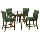 Paxton Green 5-piece Round Glass Top Counter Height Dining Set by Coaster at Eve Furniture
