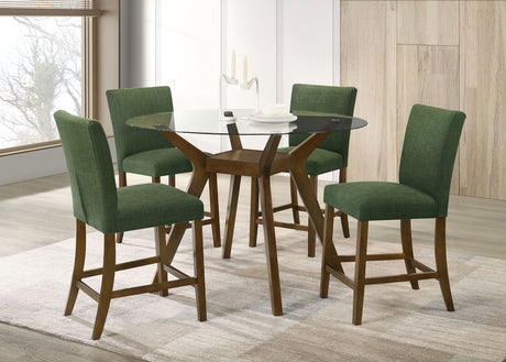 Paxton Green 5-piece Round Glass Top Counter Height Dining Set by Coaster at Eve Furniture