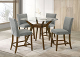 Paxton Grey 5-piece Round Glass Top Counter Height Dining Set by Coaster at Eve Furniture