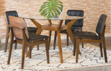 Paxton Nutmeg 5-Piece Round Glass Top Dining Set by Coaster at Eve Furniture