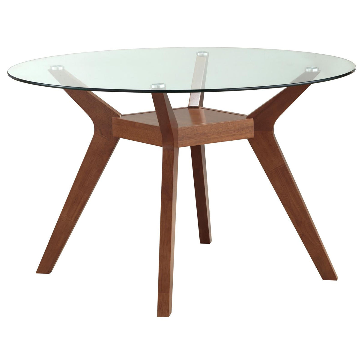 Paxton Nutmeg 5-Piece Round Glass Top Dining Set