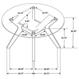 Paxton Nutmeg 5-Piece Round Glass Top Dining Set