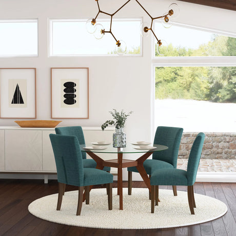 Paxton Upholstered Dining Side Chair Blue (Set of 2) by Coaster at Eve Furniture