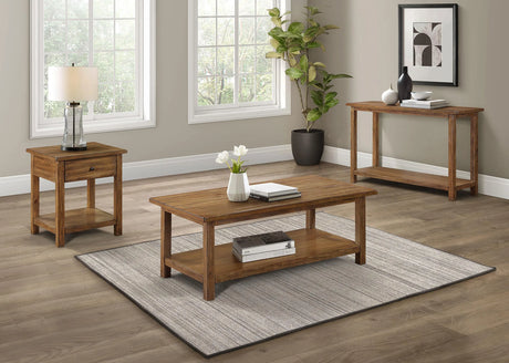 Payne Distressed Brown 1-drawer Wood End Table with Shelf by Coaster at Eve Furniture