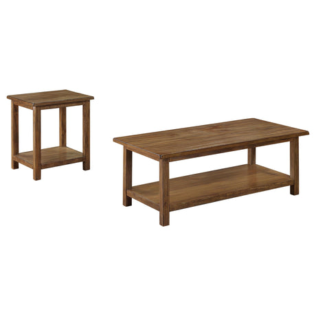 Payne Distressed Brown 2-Piece Coffee and End Table Set by Coaster at Eve Furniture