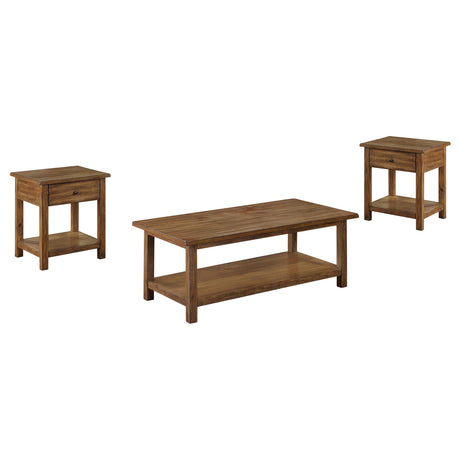 Payne Distressed Brown 3-Piece Coffee and 1-Drawer End Table Set by Coaster at Eve Furniture