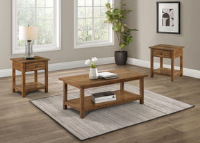 Payne Distressed Brown 3-Piece Coffee and 1-Drawer End Table Set by Coaster at Eve Furniture