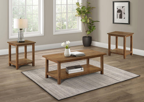 Payne Distressed Brown 3-Piece Coffee and End Table Set by Coaster at Eve Furniture