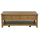 Payne Distressed Brown 48-inch Mobile Lift Top Coffee Table by Coaster at Eve Furniture