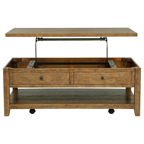 Payne Distressed Brown 48-inch Mobile Lift Top Coffee Table by Coaster at Eve Furniture
