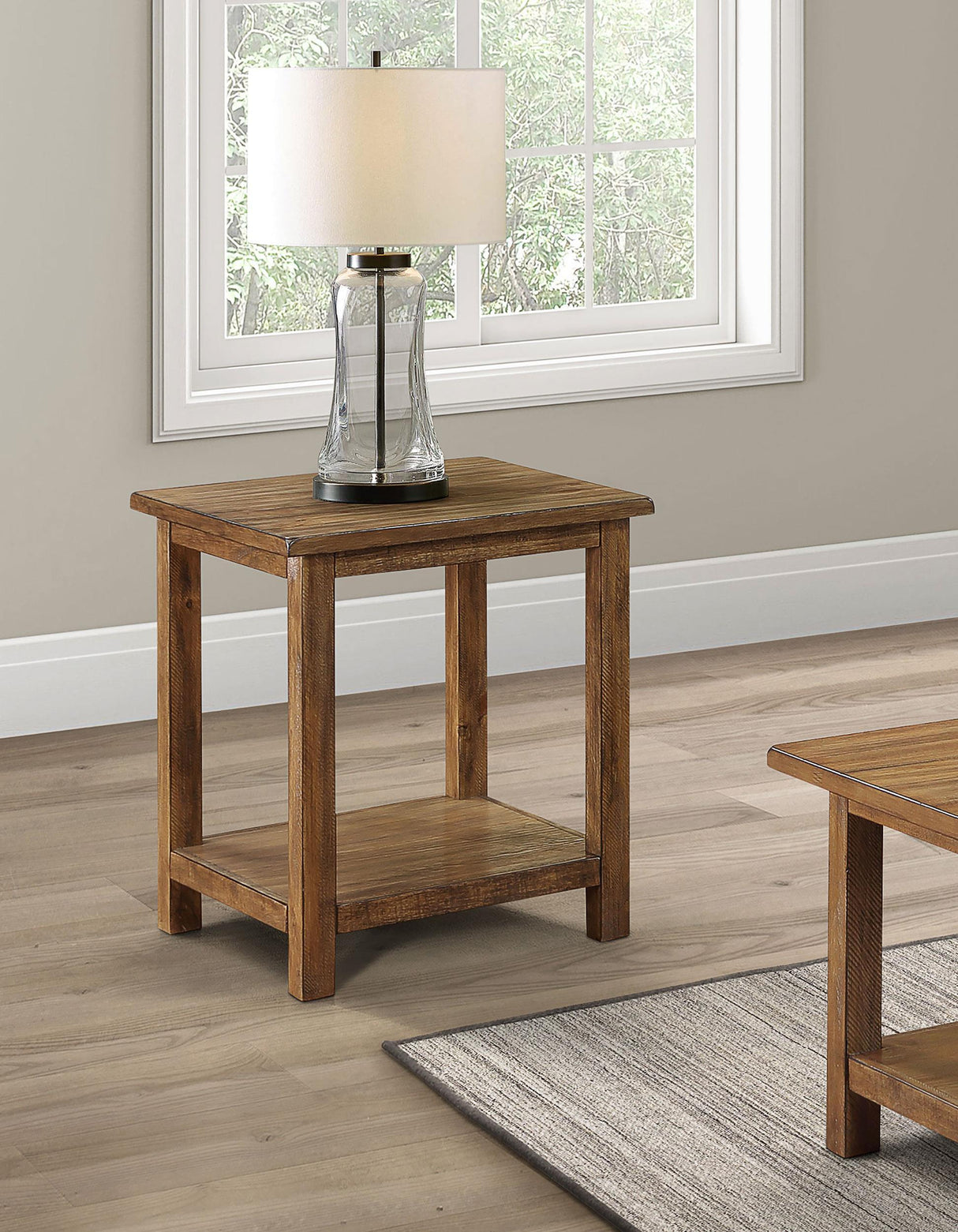 Payne Distressed Brown Wood End Table with Shelf by Coaster at Eve Furniture