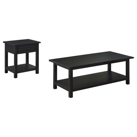 Payne Distressed Java 2-Piece Coffee and 1-Drawer End Table Set by Coaster at Eve Furniture