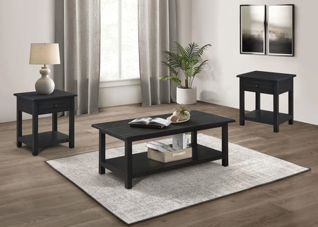 Payne Distressed Java 3-Piece Coffee and 1-Drawer End Table Set by Coaster at Eve Furniture