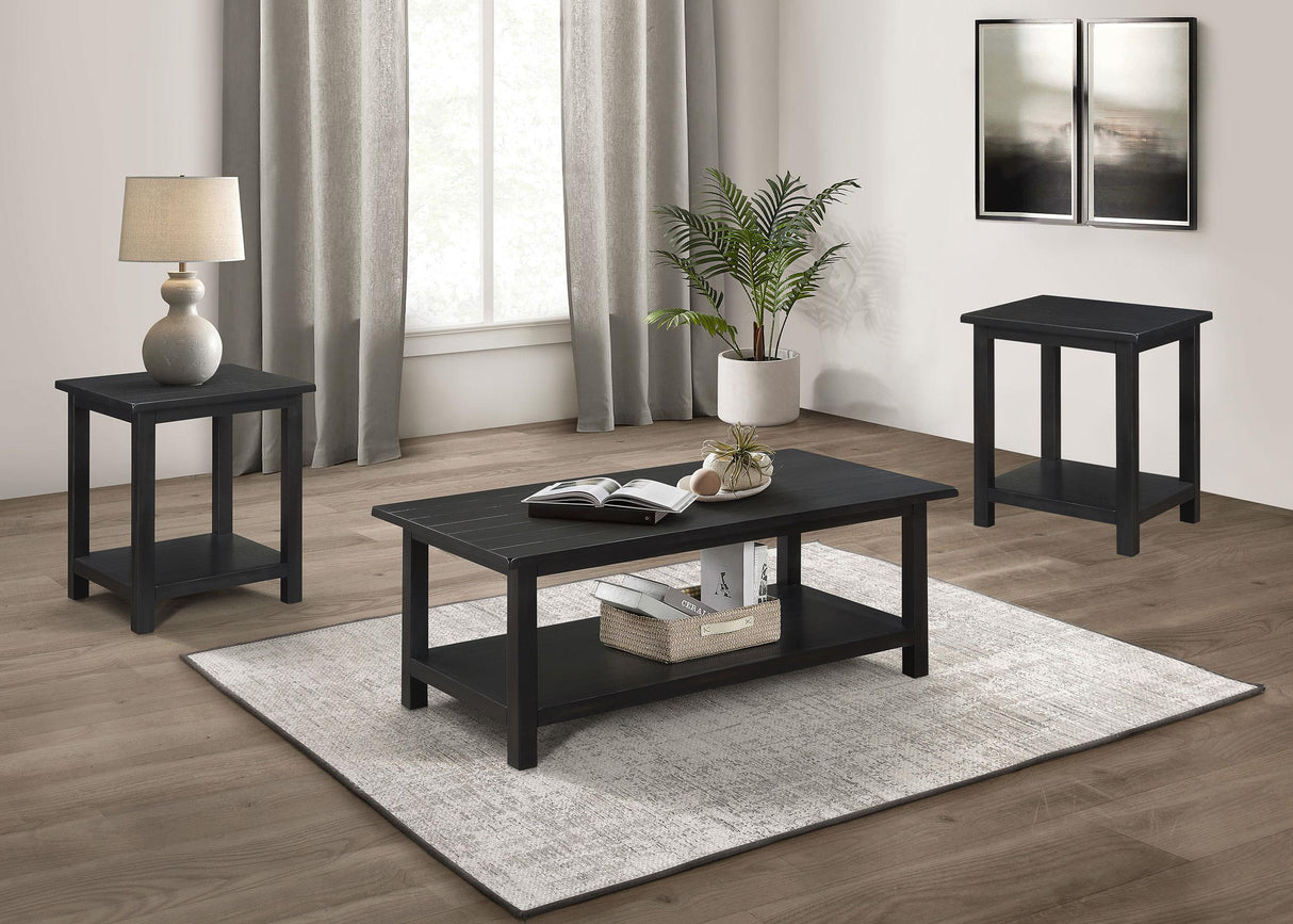 Payne Distressed Java 3-Piece Coffee and End Table Set by Coaster at Eve Furniture