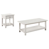 Payne Distressed White 2-Piece Coffee and 1-Drawer End Table Set by Coaster at Eve Furniture