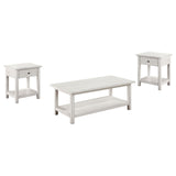 Payne Distressed White 3-Piece Coffee and 1-Drawer End Table Set by Coaster at Eve Furniture