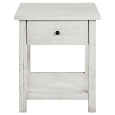 Payne Distressed White 3-Piece Coffee and 1-Drawer End Table Set by Coaster at Eve Furniture