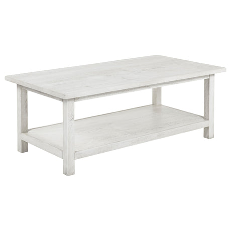 Payne Distressed White 3-Piece Coffee and 1-Drawer End Table Set by Coaster at Eve Furniture