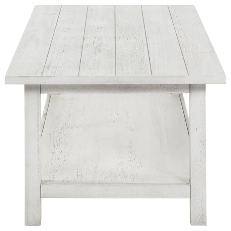 Payne Distressed White 3-Piece Coffee and 1-Drawer End Table Set by Coaster at Eve Furniture