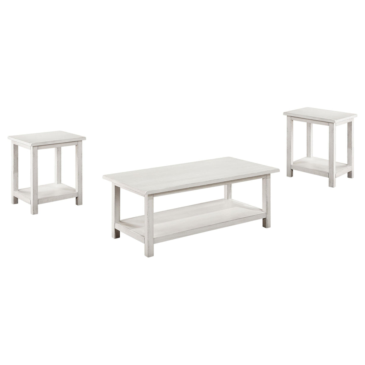 Payne Distressed White 3-Piece Coffee and End Table Set by Coaster at Eve Furniture