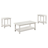 Payne Distressed White 3-Piece Coffee and End Table Set by Coaster at Eve Furniture