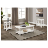 Payne Distressed White 3-Piece Coffee and End Table Set by Coaster at Eve Furniture