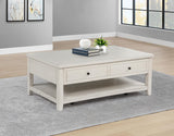 Payne Distressed White 48-inch Mobile Lift Top Coffee Table by Coaster at Eve Furniture