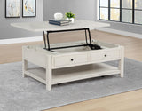 Payne Distressed White 48-inch Mobile Lift Top Coffee Table by Coaster at Eve Furniture