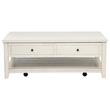 Payne Distressed White 48-inch Mobile Lift Top Coffee Table by Coaster at Eve Furniture