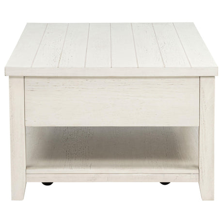 Payne Distressed White 48-inch Mobile Lift Top Coffee Table by Coaster at Eve Furniture