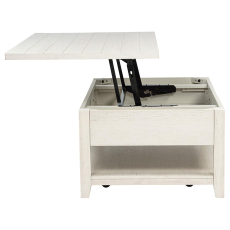 Payne Distressed White 48-inch Mobile Lift Top Coffee Table by Coaster at Eve Furniture
