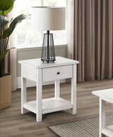 Payne White 1-drawer Wood End Table with Shelf by Coaster at Eve Furniture