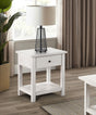 Payne White 1-drawer Wood End Table with Shelf by Coaster at Eve Furniture