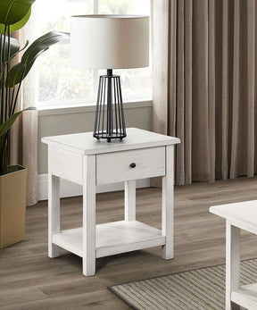 Payne White 1-drawer Wood End Table with Shelf by Coaster at Eve Furniture