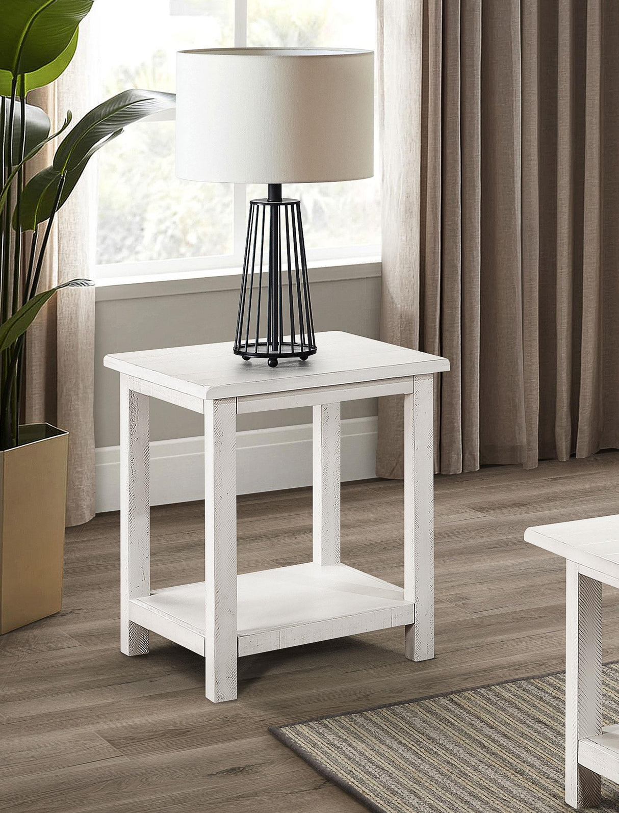 Payne White Wood End Table with Shelf by Coaster at Eve Furniture