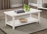 Payne Wood Coffee Table with Shelf White by Coaster at Eve Furniture