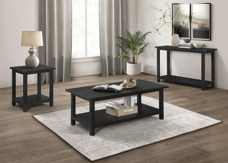 Payne Wood End Table with Shelf Java