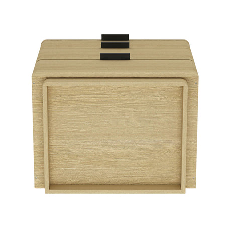 Payton Nightstand in Natural Oak and Black by Manhattan Comfort at Eve Furniture