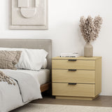 Payton Nightstand in Natural Oak and Black by Manhattan Comfort at Eve Furniture