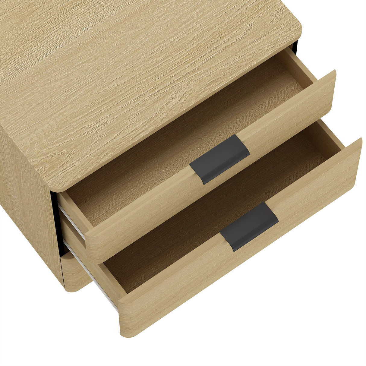 Payton Nightstand in Natural Oak and Black by Manhattan Comfort at Eve Furniture