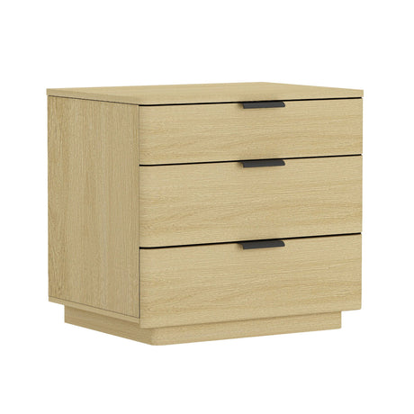 Payton Nightstand in Natural Oak and Black by Manhattan Comfort at Eve Furniture