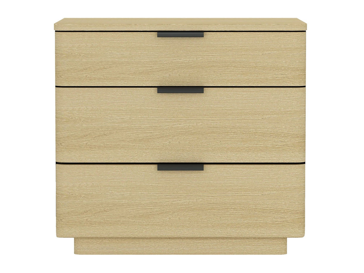 Payton Nightstand in Natural Oak and Black by Manhattan Comfort at Eve Furniture