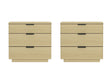 Payton Nightstand in Natural Oak and Black (set of 2) by Manhattan Comfort at Eve Furniture